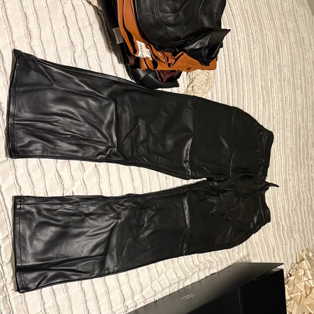 Pistola Charcoal Faux Leather Pants